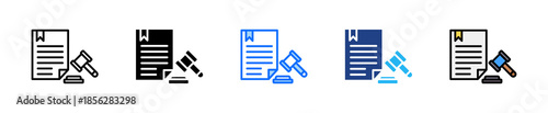 Legal Documents Icon Set Multiple Style Collection