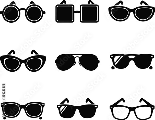 Nine Black Sunglasses Icons Collection silhouette eyewear
