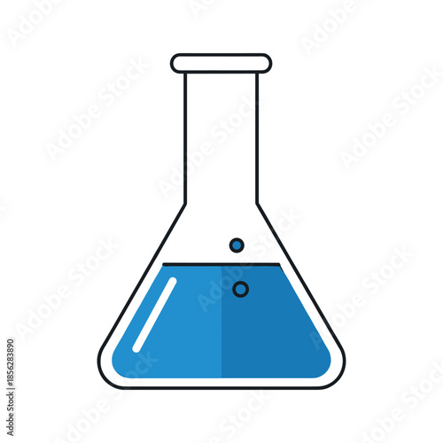 Blue liquid in flask Vector
