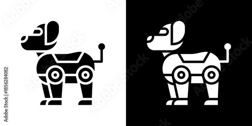 Robotic Icon Set Vector Collection Isolated In Black And White