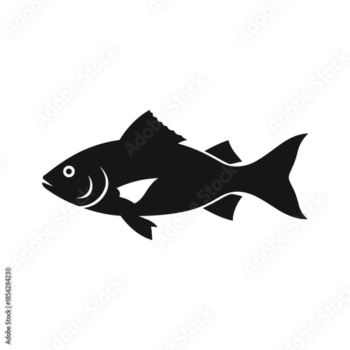 Black silhouette of a fish Vector