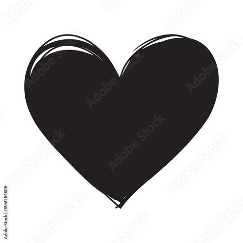 A simple black hand drawn heart shape is featured prominently in the image representing love and affection