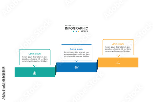 3 step infographic design. schedule concept with paper layout. can be used for workflow illustration