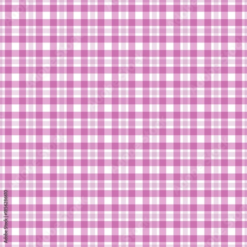 Vibrant magenta and pink plaid pattern. Bold checkered fabric texture for feminine branding, fashion, and colorful party designs.