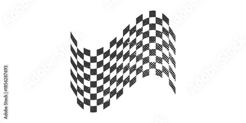 Racing flag grunge design of vector car race sport, auto rally and motocross.
