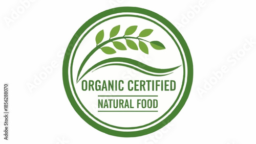 Organic Certified Natural Food Product Label Design Element.