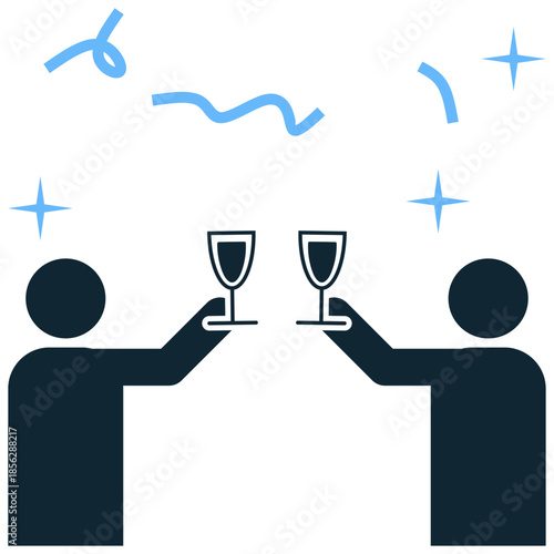 Celebration icon vector for party invitations. Ideal for illustrating holidays, victories, birthdays, and festive achievements.