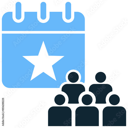 Community event icon vector for local activities. Ideal for illustrating festivals, public holidays, schedules, and party planners.