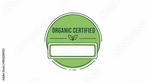Organic Certified Label with Green Leaf Design.