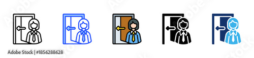 Exit Interview Icon Collection With Multiple Styles