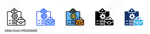 Job Description Icon Collection With Multiple Styles
