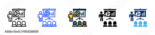 Job Training Icon Collection With Multiple Styles