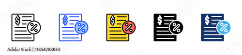 Payroll Tax Icon Collection With Multiple Styles