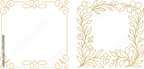 floral frame, decorative border, elegant background, invitation design, greeting card layout, botanical