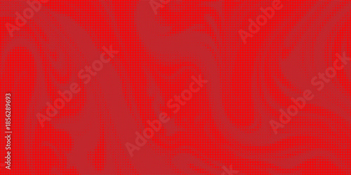 Abstract dots halftone red color pattern gradient texture with technology digital background. Pop art comics style.