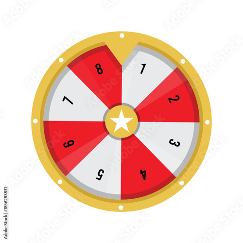 Numbered Lucky Spin Wheel Game Icon