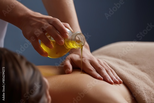 Wallpaper Mural Relaxing Massage with Essential Oil Pouring on a Spa Client's Back Torontodigital.ca