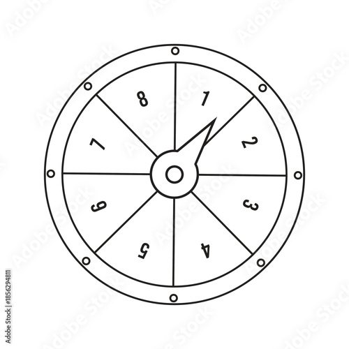 Hand Drawn Spinner Wheel Outline Illustration