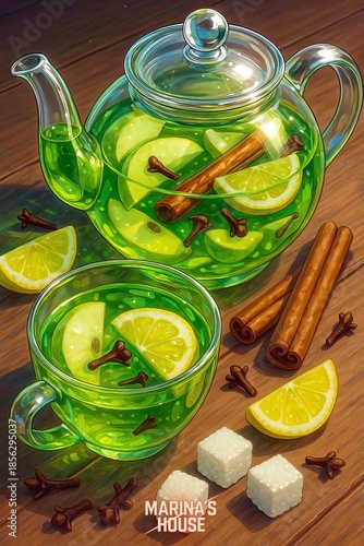 teapot and cup of tea