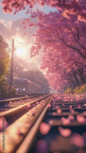 railway bridge in the evening