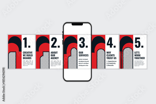 Social Media Carousel Post Design Template for Creative Agency and Business Marketing