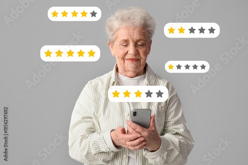 Senior woman using mobile p...