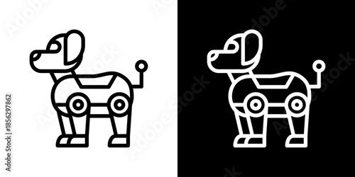 Robotic Icon Set Vector Collection Isolated In Black And White