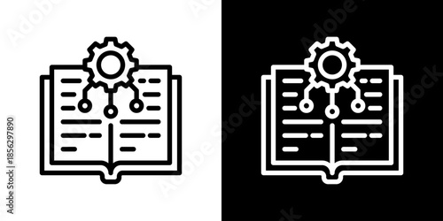 Machine Learning Icon Set Vector Collection Isolated In Black And White