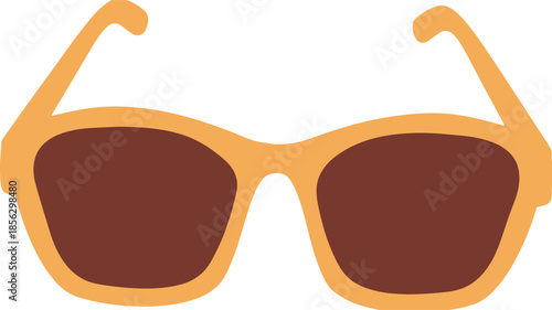 Vector illustration of orange sunglasses isolated on