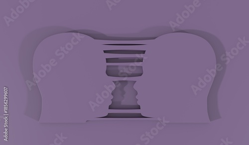 Silhouettes of a man heads. Friendship, business and sexual relationships. Digital, interactive and global communication concept. Equality and multicultural society. 3D render