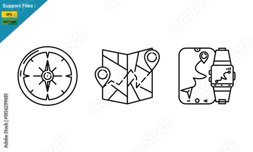 Принти на полотні Navigation Tools Icons