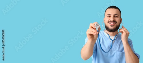 Male doctor with stethoscop...