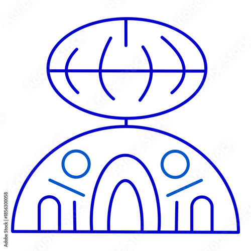 Futuristic moon base station icon