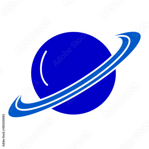 Solid planet Saturn ring icon