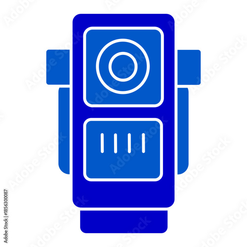 Solid astronaut robot suit icon
