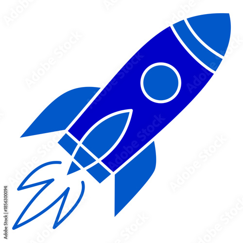 Solid rocket launch shuttle icon