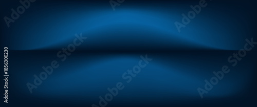 Blue navy studio room background. Blue background with light effects. Empty dark room. Space for selling products on the website. Vector illustration.