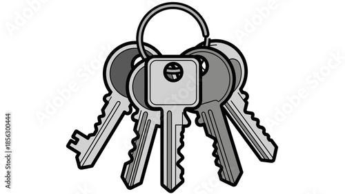 Collection of Keys on Ring Holder.