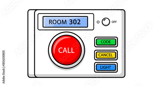 Nurse Call Button System Illustration.