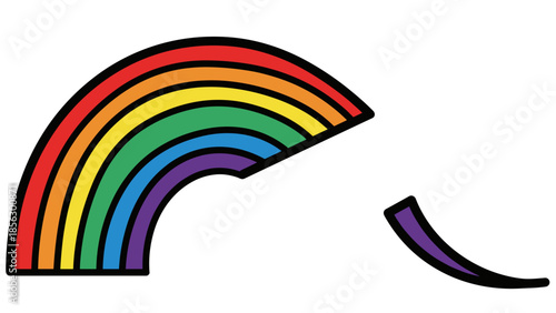 Rainbow Illustration with Broken Purple End.