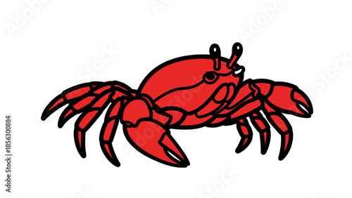 Red Crab Claw Illustration Design Element.