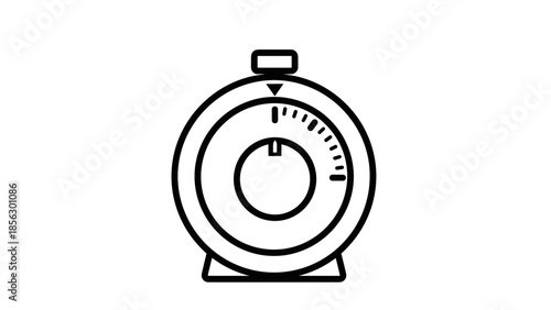 Simple Black Timer Icon on Stand.