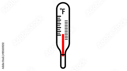 Thermometer Showing Temperature in Fahrenheit Scale.
