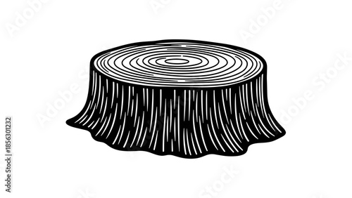 Tree Stump with Visible Growth Rings.