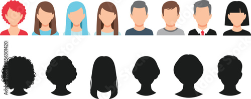 Silhouette Matching Puzzle with Diverse People Illustrations for Cognitive Training, Visual Recognition, Educational Games, and Brain Development Activities