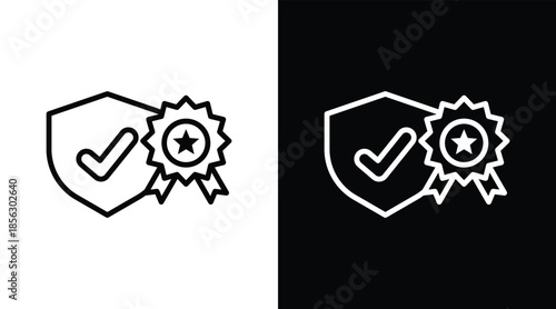 certification Two-tone version in black and white background