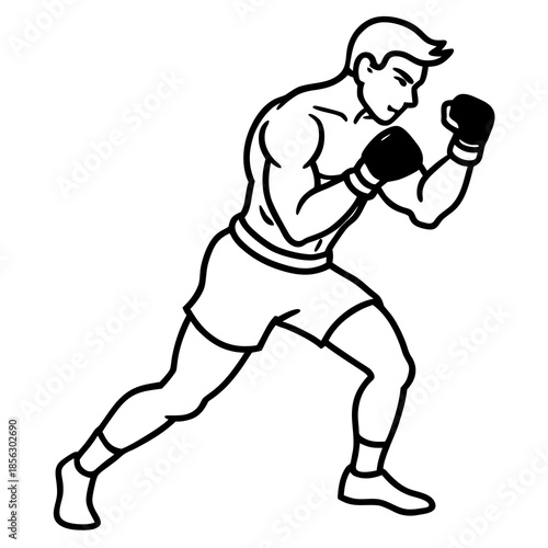 boxer with boxing gloves