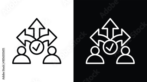 decision Two-tone version in black and white background