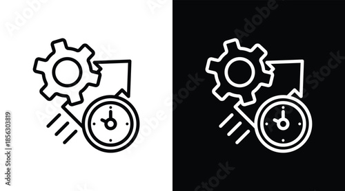 efficiency Two-tone version in black and white background