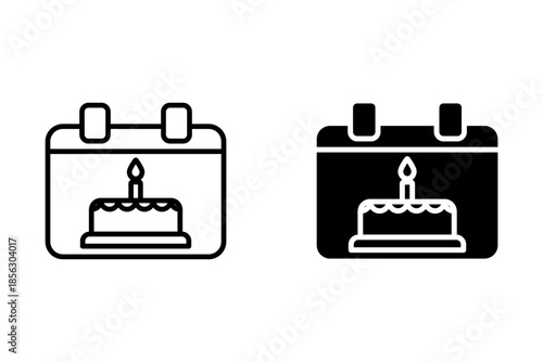 Birthday calendar with cake icon